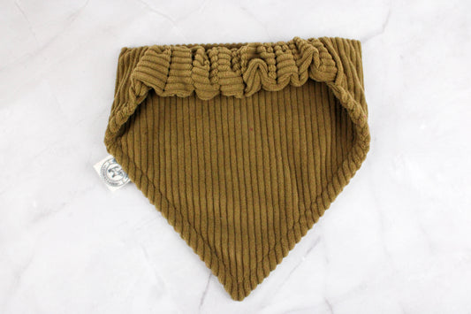 Hundehalstuch aus Cordstoff – Khaki
