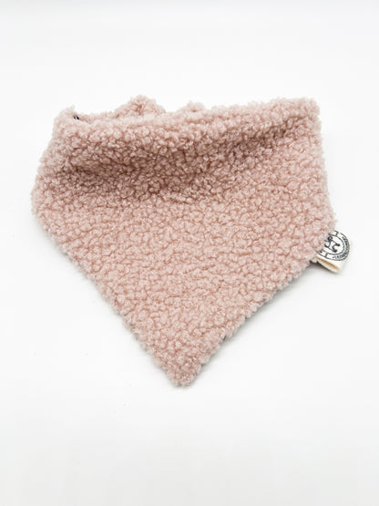 Hundehalstuch aus Teddystoff mit Gummizug - Rosa