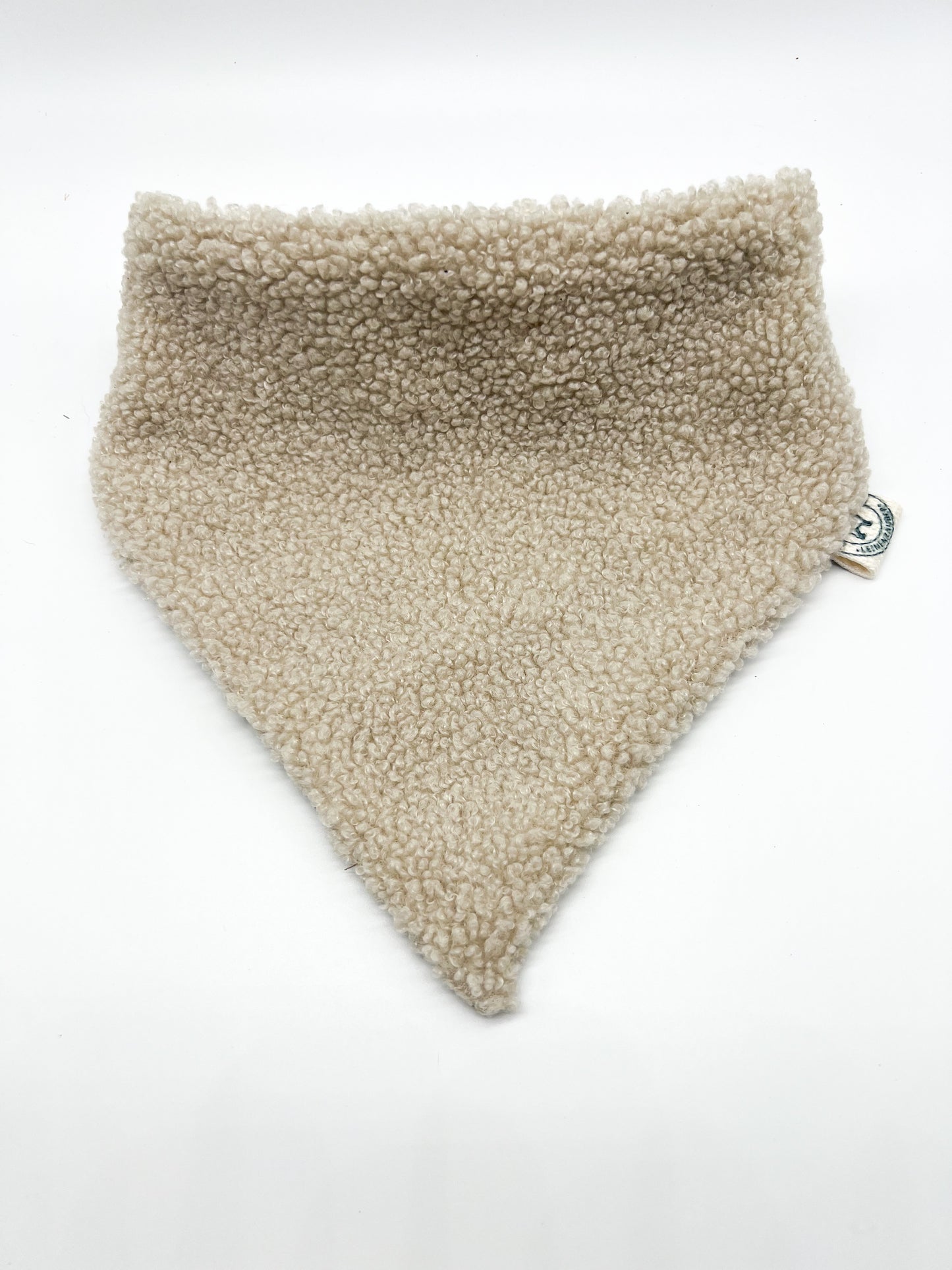 Hundehalstuch aus Teddystoff mit Gummizug - Beige