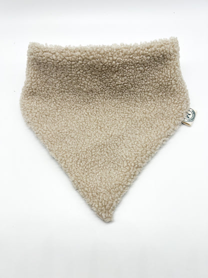 Hundehalstuch aus Teddystoff mit Gummizug - Beige