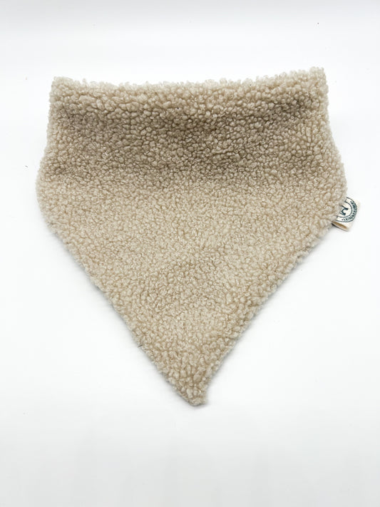 Hundehalstuch aus Teddystoff mit Gummizug - Beige