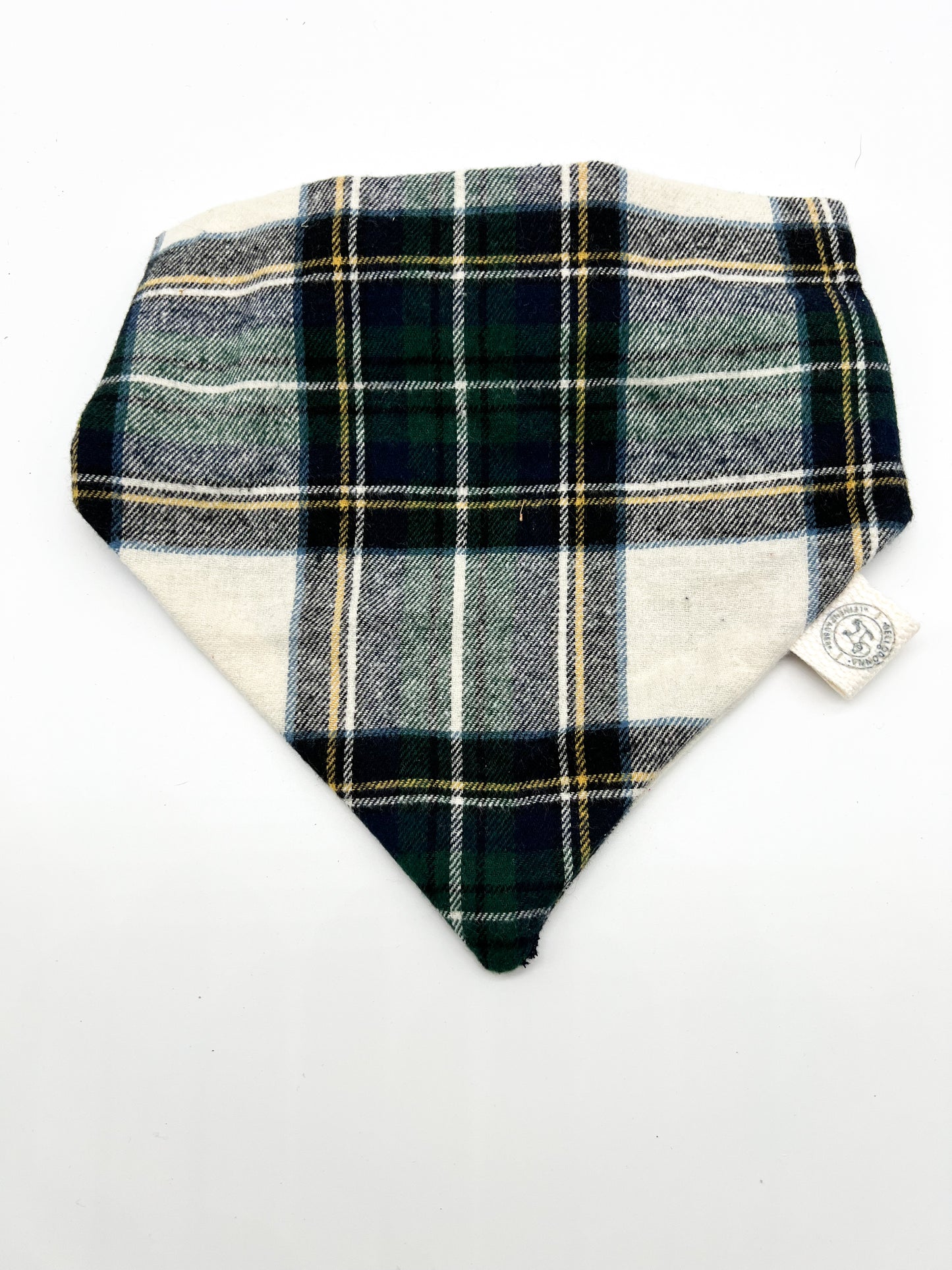 Weihnachtliches Hundehalstuch im Karomuster - Grün