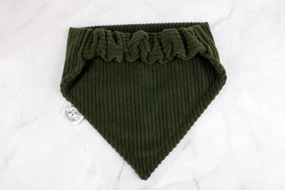Hundehalstuch aus Cordstoff  – Olive