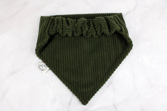 Hundehalstuch aus Cordstoff  – Olive