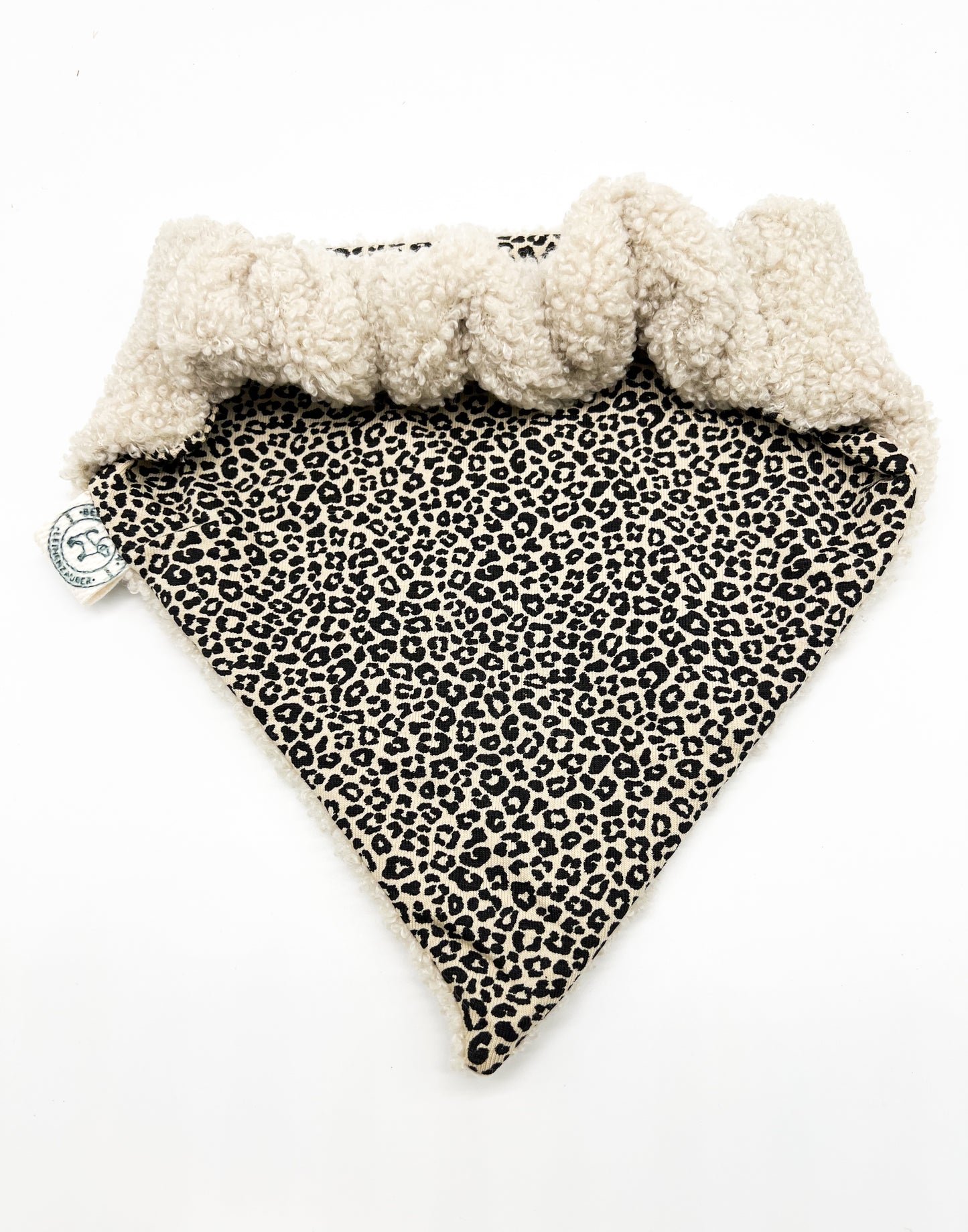 Hundehalstuch aus Teddystoff mit Gummizug - Beige