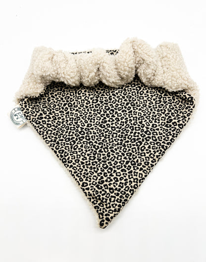 Hundehalstuch aus Teddystoff mit Gummizug - Beige