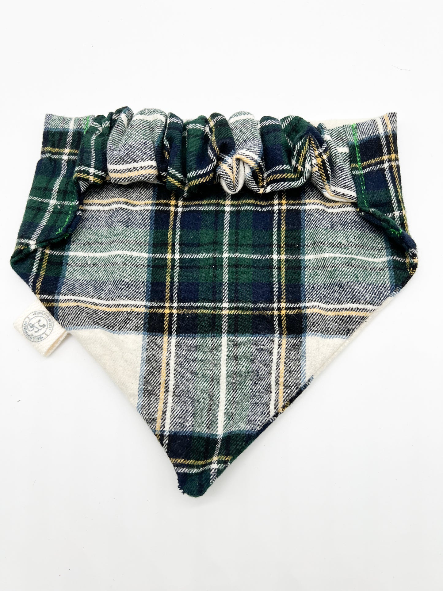 Weihnachtliches Hundehalstuch im Karomuster - Grün