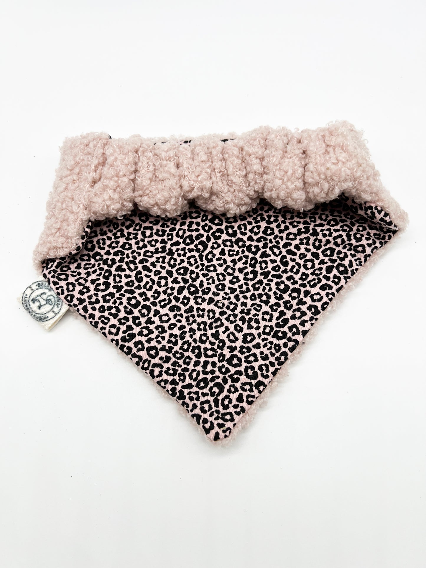 Hundehalstuch aus Teddystoff mit Gummizug - Rosa